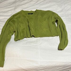 Forever 21 Olive Green Cable Knit Sweater